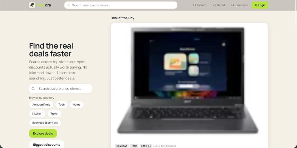 Dealora deal discovery platform preview